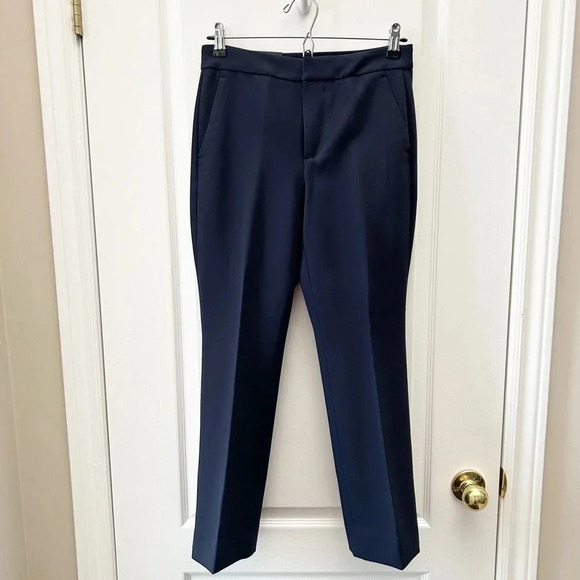 Banana Republic Pants High Rise  Crop Flare Leg Trousers Navy Blue Size 0 NWT - Picture 3 of 16